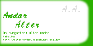 andor alter business card